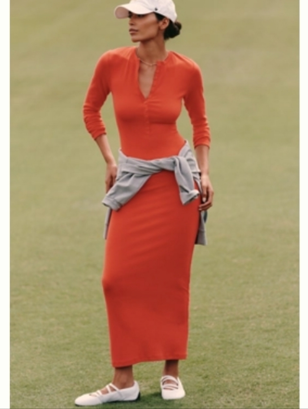 NWT Daily Practice Long-Sleeve Ribbed Maxi Dress - Picture 6 of 7